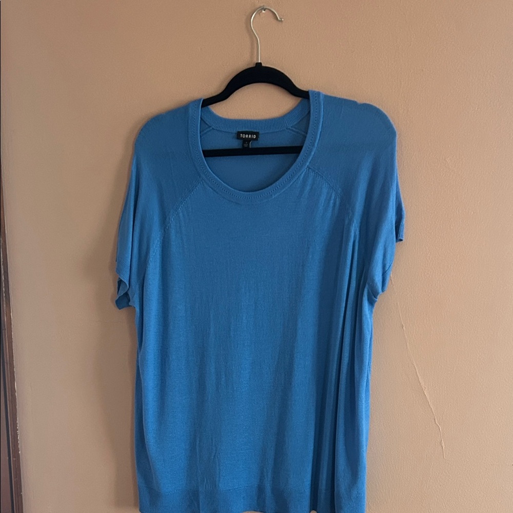 Women’s blue fine knit sweater 1X